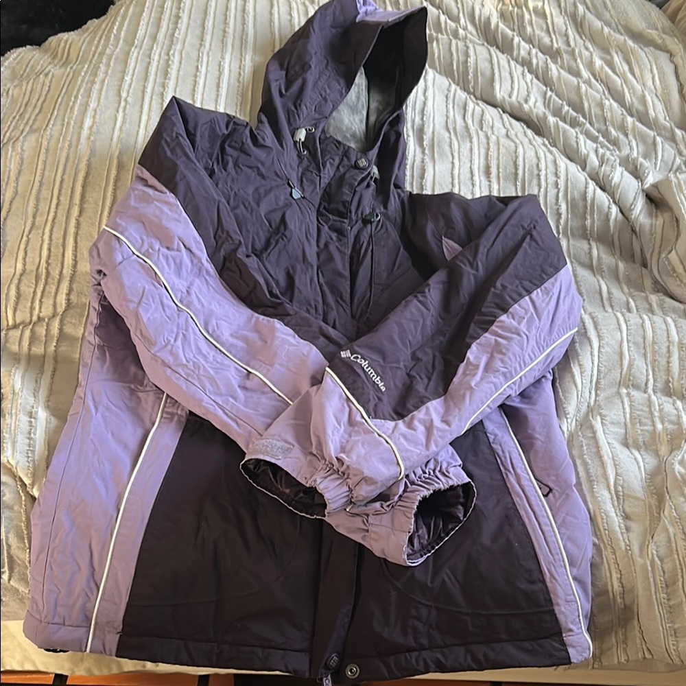 Columbia Women’s Waterproof Purple Hooded Ski Winter Jacket Sz M